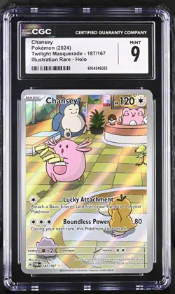 PSA CGC 9 Chansey Twilight Masquerade Illustration Rare Holo Pokemon 187/167 - Image 1