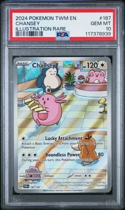 Chansey 2024 Pokemon Twilight Masquerade 187/167 Illustration Rare PSA 10 - Image 1