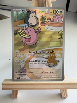 Pokemon Chansey TCG Twilight Masquerade Holo Card Illustration Rare 187/167 - Image 1