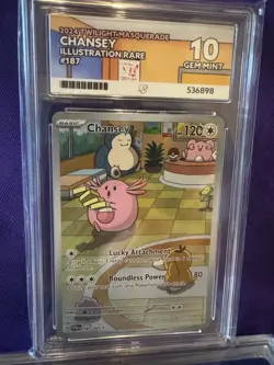 Pokemon TCG Chansey Twilight Masquerade Illustration Rare Card 187/167 Ace 10 - Image 1
