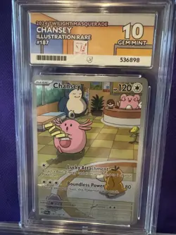 Pokemon TCG Chansey Twilight Masquerade Illustration Rare Card 187/167 Ace 10 - Image 3
