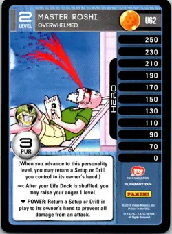 Master Roshi Overwhelmed U62 Dragon Ball Z Perfection Uncommon Card TCG X1 - Image 1