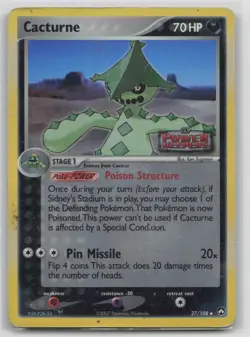 Cacturne 27/108 Ex Power Keepers Stamped Reverse Holo Foil Pokemon Card 27/108 - Image 1