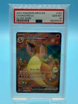 Pokemon TCG Charizard EX Scarlet & Violet Holo Ultra Rare Card 183/165 PSA 10 GM - Image 1