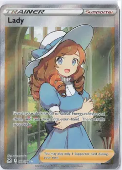 Pokemon Lady Full Art Ultra Rare Trainer Holo 193/196 Swsh11: Lost Origin Card - Image 1