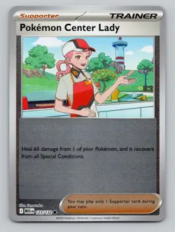 Reverse Holo Pokemon Center Lady 123/132 Common Mega Evolution Pokemon - Image 1