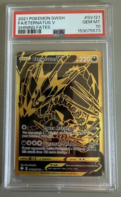 Pokemon TCG Eternatus V SV121/SV122 Shining Fates Shiny Vault Holo PSA 10 - Image 1