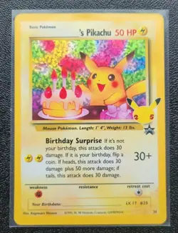 Birthday Pikachu Holo 24 Celebrations Classic Collection Pokemon 2021 NM - Image 1