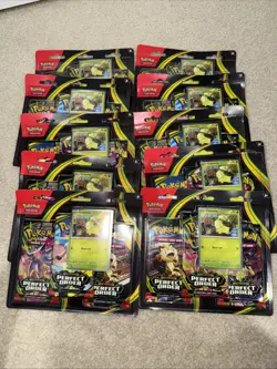 *Lot of 10* Pokemon TCG Perfect Order 3 Pack Blister Chikorita Promo Sealed - Image 1