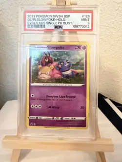 2021 POKEMON SWSH BLACK STAR PROMO #126 GALARIAN SLOWPOKE-HOLO PSA 9 - Image 1