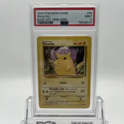 Pokemon Game Base Set 1999-2000 Pikachu 4th print 58/102 PSA 9 Mint - Image 1