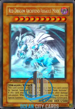 Yugioh Red Dragon Archfiend/Assault Mode CRMS-EN004 Ghost Rare 1st LP - Image 1