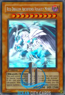 Yugioh Red Dragon Archfiend/Assault Mode CRMS-EN004 Ghost Rare 1st LP - Image 3