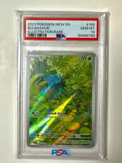 PSA 10 Bulbasaur #166 - Pokemon 151 Illustration - TCG GEM MINT - Image 1