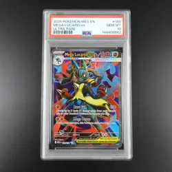 PSA 10 Mega Lucario ex 160/132 Pokemon Mega Evolutions Graded Card - Image 1