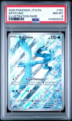 2025 POKEMON JTG EN-JOURNEY TOGETHER ILLUSTRATION RARE #161 ARTICUNO PSA 8 TCG - Image 1