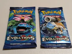 Pokemon XY Evolutions Booster Pack Lot (2) Blastoise & Venusaur Artwork_Sealed - Image 1