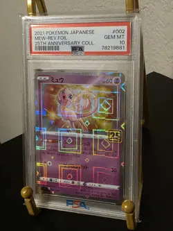 PSA 10 GEM MINT 2021 POKEMON JPN 25TH ANNIVERSARY COLL. MEW REVERSE FOIL #002 - Image 4