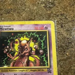 Mewtwo 2000 Pokemon WOTC Black Star Promo #14 - HP/DMG Crease - Image 2