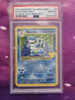 PSA 10 Blastoise 2/102 Pokemon Celebrations Classic Collection Holo Graded Card - Image 1