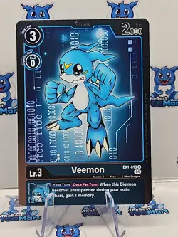 Digimon Card Game Veemon EX1-013 R NM - Image 1
