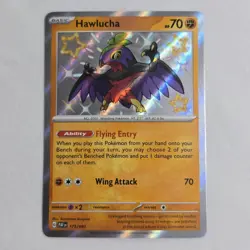 Hawlucha 175/091 Paldean Fates NM Pokemon Card – Shiny Rare - Image 1