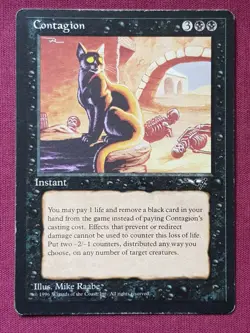 Magic The Gathering ALLIANCES CONTAGION black card MTG - Image 1
