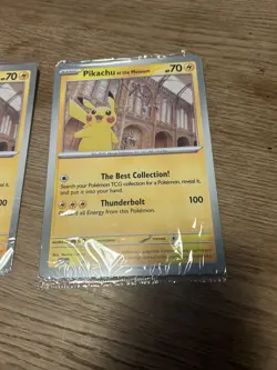 pikachu at the museum jumbo card x 2 and binder - Image 2