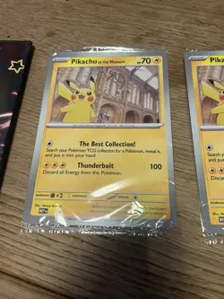 pikachu at the museum jumbo card x 2 and binder - Image 3