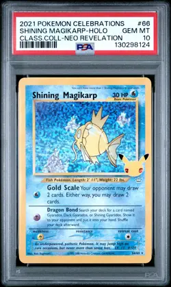 2021 POKEMON CELEBRATIONS CLASSIC COLL #66 SHINING MAGIKARP-HOLO PSA 10 - Image 1