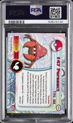 1999 TOPPS POKEMON TV RAINBOW FOIL #47 PARASECT PSA 9 - Image 2