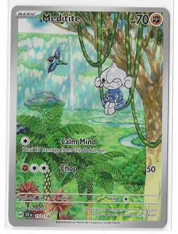 Meditite 153/142 Stellar Crown Illustration Rare Full Art Pokemon TCG Card NM - Image 1