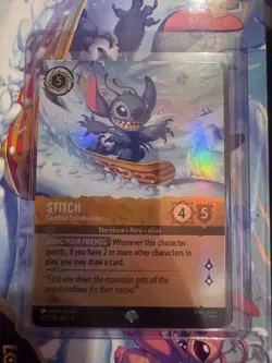 Stitch Carefee Snowboarder 207/204 Epic Card - Disney Lorcana Winterspell - Image 1