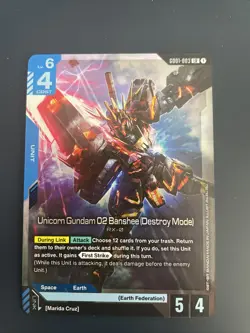 Unicorn 02 Banshee GD01-003 LR GUNDAM TCG CARD GAME FOIL ENGLISH NEWTYPE RISING - Image 1
