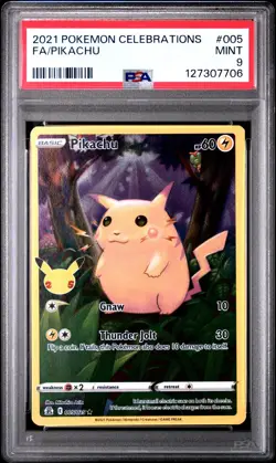 2021 Pokemon Celebrations Pikachu Full Art 005/025 PSA 9 - Image 1