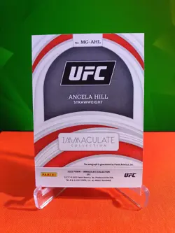 2022 Panini UFC Immaculate Angela Hill Marks of Greatness Auto Gold /10 - Image 2