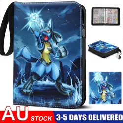 Leather Pokemon Cards Binder Album Book Game Card Collectors Portfolio 400 Slots - Image 1