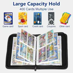 Leather Pokemon Cards Binder Album Book Game Card Collectors Portfolio 400 Slots - Image 2