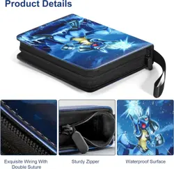 Leather Pokemon Cards Binder Album Book Game Card Collectors Portfolio 400 Slots - Image 3