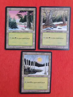 Forest x3 (All Versions), MTG Ice Age (1995), Basic Land NM - Image 1