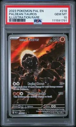 PSA 10 - Paldean Tauros 218/193 Pokemon Sv02: Paldea Evolved Holo - Image 1