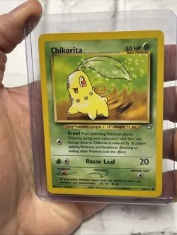 Pokemon Chikorita 54/111 Neo Genesis Unlimited MP+ Vintage Vtg Nintendo Common - Image 1