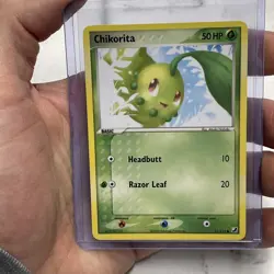 Pokemon Chikorita Common Unseen Forces 51/115 -Vintage- LP+ Vtg Pokemon Card TCG - Image 1