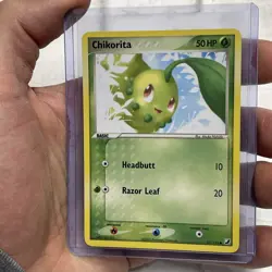 Pokemon Chikorita Common Unseen Forces 51/115 -Vintage- LP+ Vtg Pokemon Card TCG - Image 2