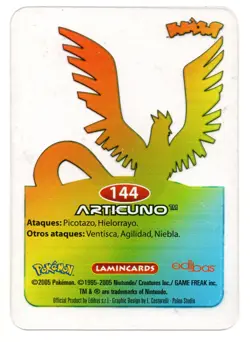 ARTICUNO #144 LAMINCARD COLECCION POKEMON LAMINCARDS 2005 EDIBAS (USADA) - Image 2
