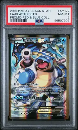 Pokemon TCG Blastoise EX XY122 Black Star Full Art Promo Card PSA 8 - Image 1