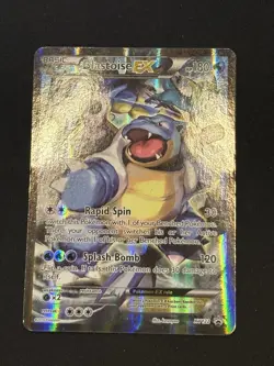 Pokemon TCG Blastoise EX XY122 Full Art Black Star Promo Moderately Played - Image 1