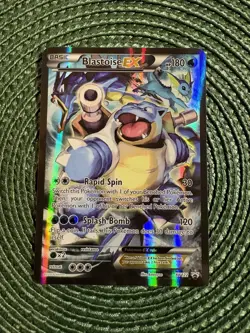 Pokemon TCG Blastoise EX XY122 Black Star Promo Full Art Holo Card - Image 2