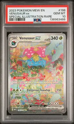 2023 POKEMON MEW EN-151 SPECIAL ILLUSTRATION RARE #198 VENUSAUR EX PSA 10 - Image 1