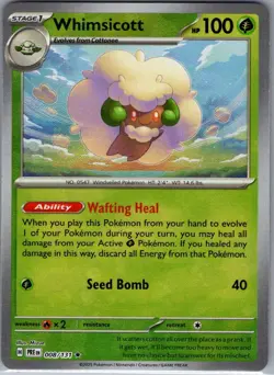 Whimsicott (Master Ball) 008/131 SV: Prismatic Evolutions - Pokemon Card - NM - Image 1